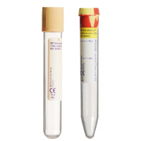 364992 Пластиковая пробирка с коническим дном для общего анализа мочи, с консервантом, с красно-желтой резиновой пробкой, 8мл, 16x100мм, бумажная этикетка, 100шт/уп /BD Vacutainer®, США/