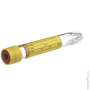 Пробирки вакуумные VACUETTE 9 мл, 16х100 мм, со стабилизатором Stabilur, для сбора мочи, без резьбы, 455049