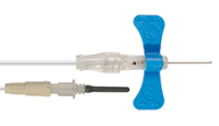 367391 Набор для взятия крови BD Vacutainer® UltraTouch Push Button с безопасно убирающейся иглой - 25G x 0.75" - 12" (0,5х19мм, длина катетера 178 мм), люер-адаптер, синие "крылышки", 50 шт/упак.