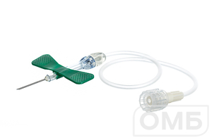 Игла-бабочка VACUETTE "SAFETY" 21Gх3/4" 19 см, зеленая, 0,8х19 мм, 50 шт/упак, 450091