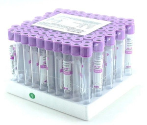 Вакуумные пробирки c ЭДТА К3 EDTA K3 Tube (фиолетовая крышка, SCB) 8 мл, 16х100 мм, 50 шт/уп
694081212
