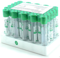Вакуумные пробирки с натрий гепарином Sodium Heparin Tube (зеленая крышка, SCB) 9 мл, 16х100 мм, 50 шт/уп
664090212