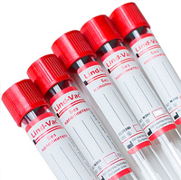 Вакуумные пробирки Lab-Vac без наполнителя, Non-anticoagulation Tube, 9 мл, 16х100 мм, красная крышка, 100 шт/уп 
1000916100